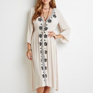 Forever 21 Floral Embroidered Midi Dress